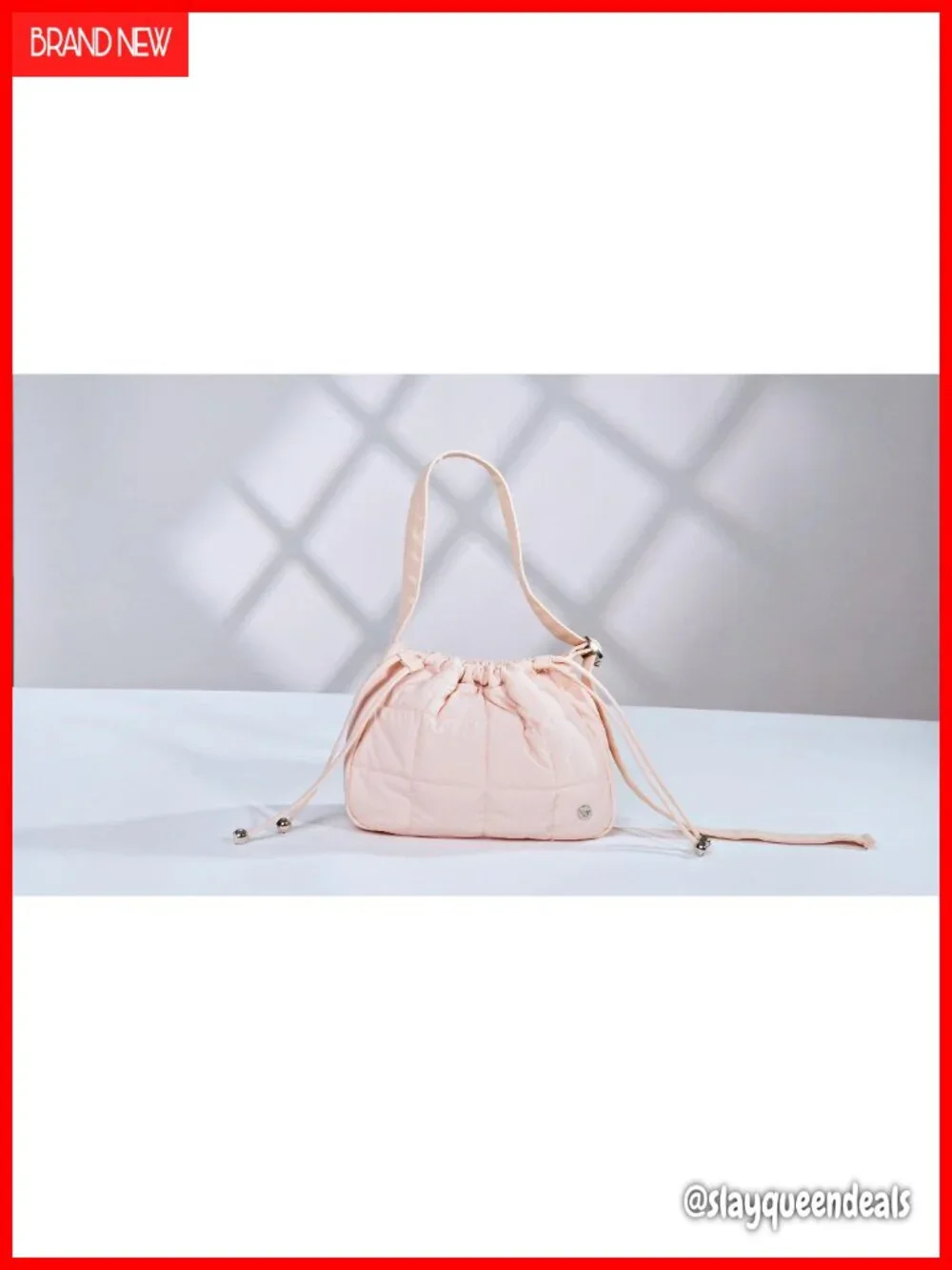 Quilted Nylon Hobo Shoulder Bag with Wide Strap